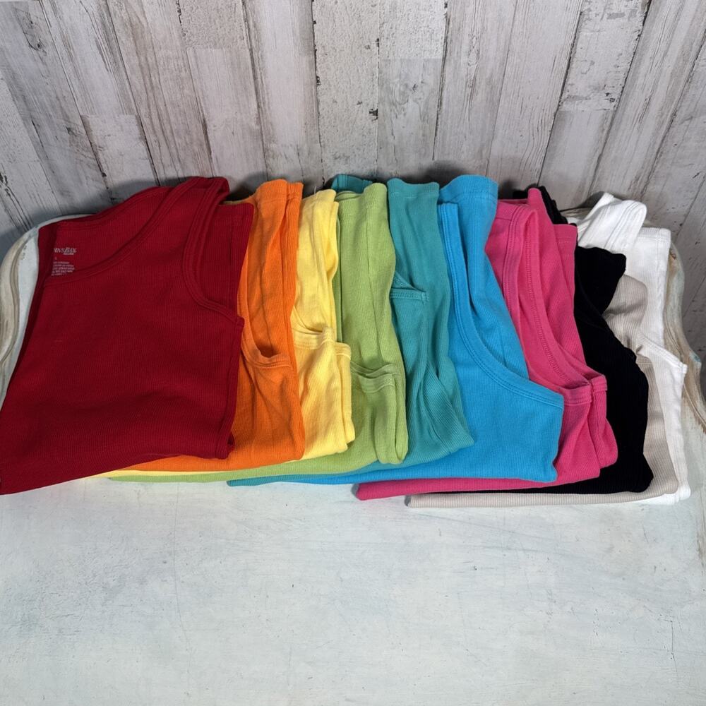 Set Of 10 Rainbow Colored St. John’s Bay Sleeveless Tank Tops